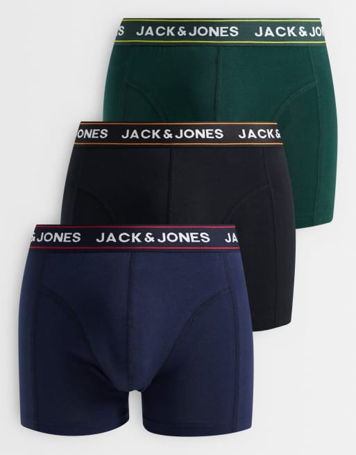 Jack & Jones - Confezione da 3 boxer multicolore con fascia in vita a contrasto, 1 di 3