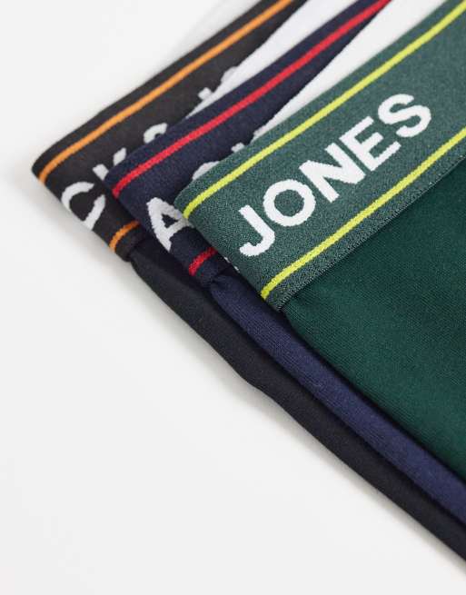 Jack & Jones - Confezione da 3 boxer multicolore con fascia in vita a contrasto, 3 di 3