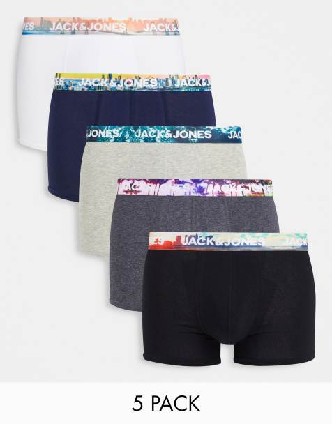 Confezione da 5 paia di boxer verdi/azzurri multicolore Asos Uomo Abbigliamento Intimo Boxer shorts Boxer shorts aderenti 