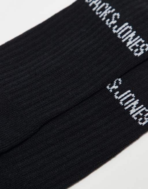 Jack & Jones - Confezione da 5 paia di calzini neri a coste con logo , 3 di 4