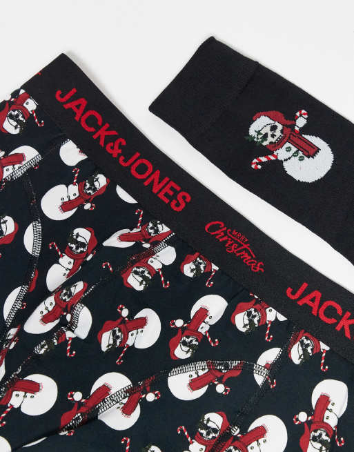 Jack & Jones - Confezione regalo natalizia con boxer aderenti e calzini con teschi, 3 di 3