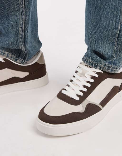Jack & Jones contrast sneakers in brown, 3 of 5