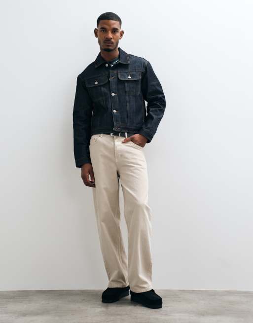 Jack & Jones contrast stitch denim jacket in dark blue, 2 of 5