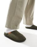 [Jack & Jones] Jack & Jones cord slippers in green 42 Olive night