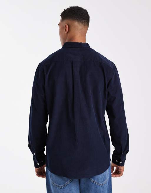 Jack & Jones - Corduroy overhemd met zak in marineblauw, 3 van 5