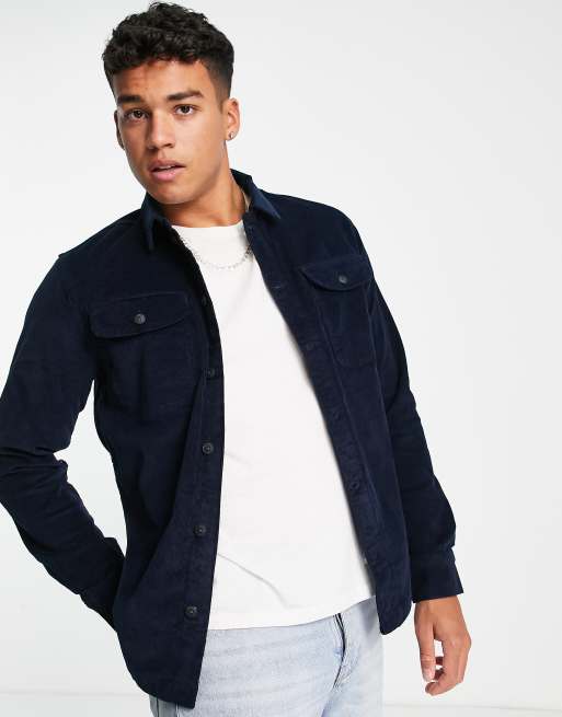 Jack & Jones - Corduroy overshirt in marineblauw, 2 van 4