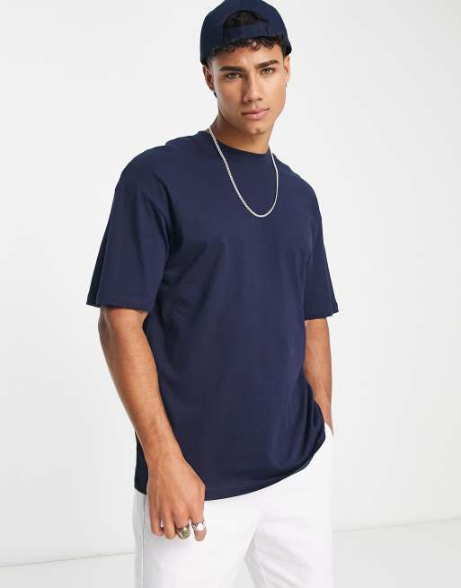 Jack & Jones Core boxy t-shirt in navy | ASOS