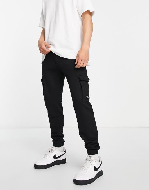 Jack Jones Core cargo jogger in black ASOS