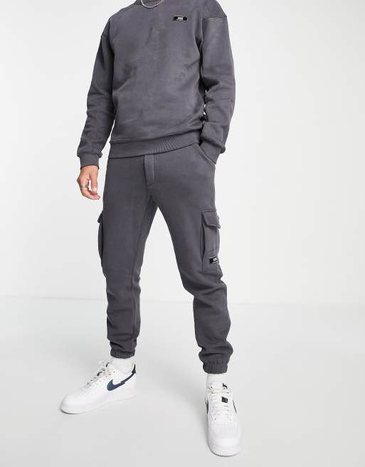 Jack & Jones Core cargo sweatpants in black