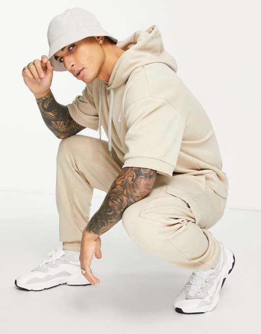 Jack & Jones Core co-ord cargo joggers in beige
