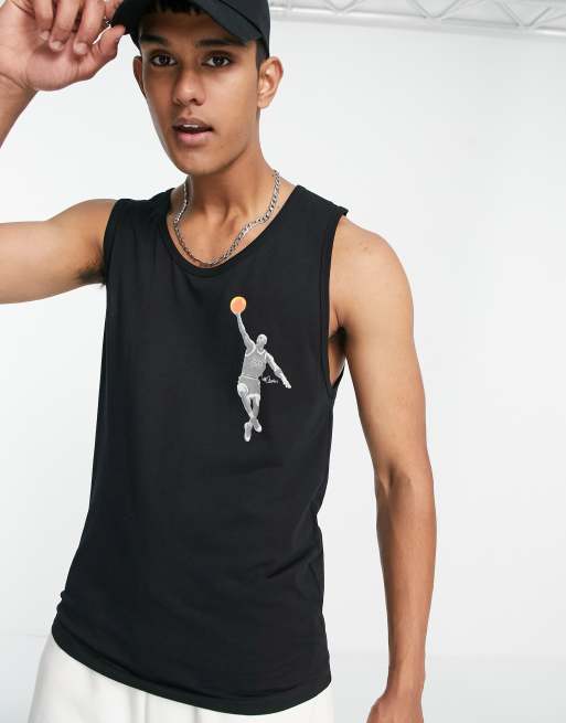 Jack & Jones – Core – Czarny podkoszulek z nadrukiem Michaela Jordana