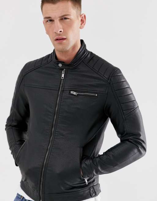 Jack jones clearance core leather jacket