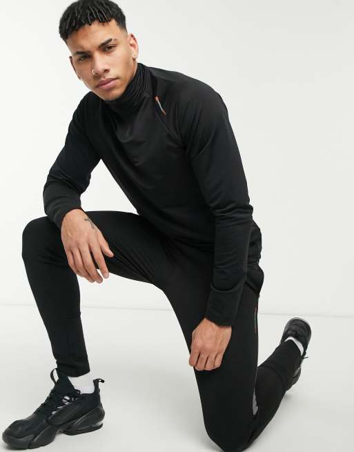 Jack & Jones - Core - Felpa tecnica nera in Nano tech in coordinato