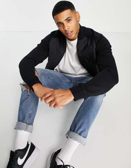 Jack & Jones - Core - Giacca imbottita con maniche in maglia, colore nero