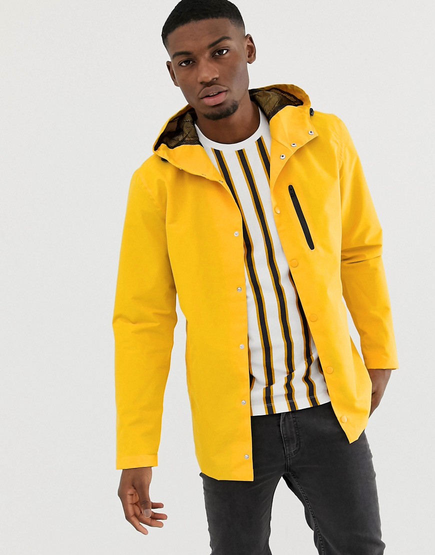 Jack & Jones - core - giacca impermeabile con cappuccio-giallo