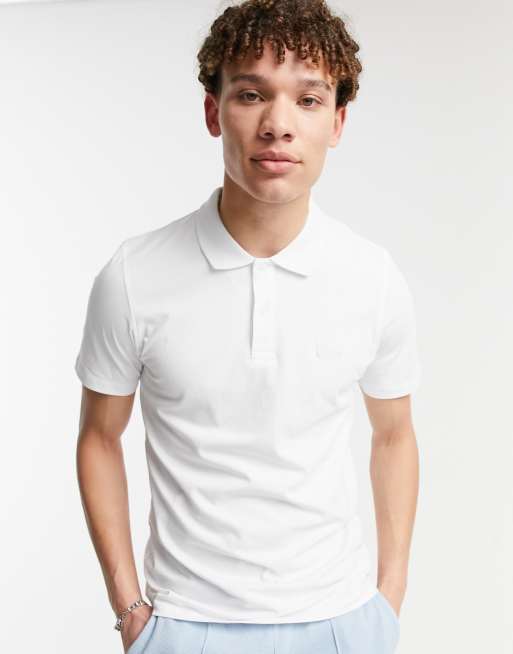 Jack Jones Core Jersey Polo Shirt In White Asos