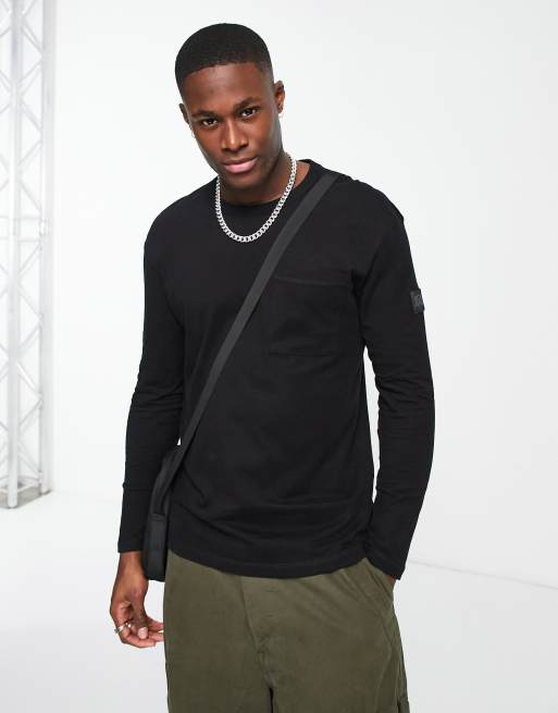 Regular Fit Pocket-detail T-shirt - Black - Men