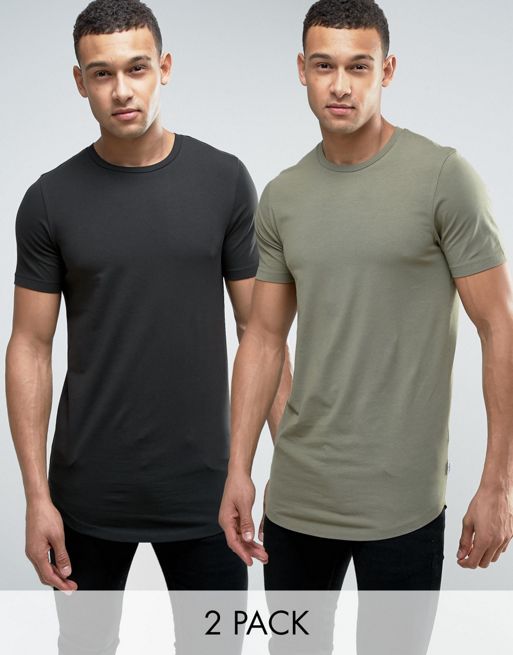 Jack & Jones Core Longline Muscle Fit T-Shirt Multipack SAVE | ASOS
