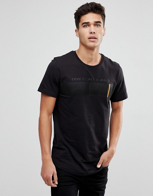 Jack & Jones Core Longline T-Shirt With Curved Hem | ASOS