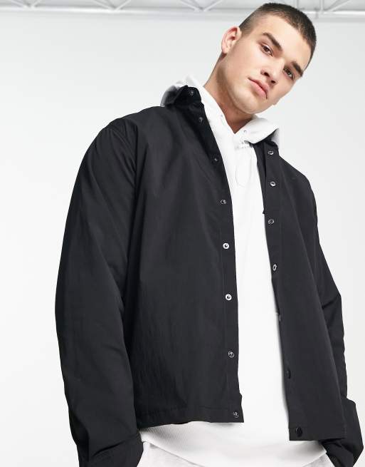 Jack & Jones Core nylon coach jacket in black | ASOS