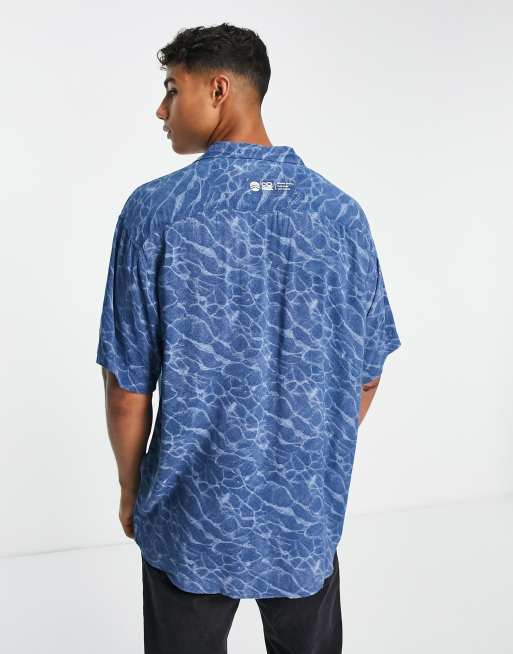 Jack & Jones - Core - Overhemd met korte mouwen, kraagje en print in blauw , 2 van 4