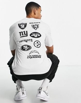 Jack & Jones Core oversized t-shirt with NFL back print in white  - ASOS Price Checker