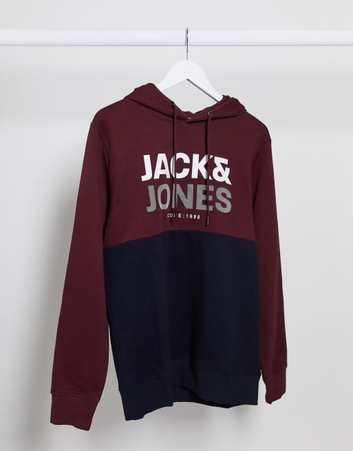Jack & Jones – Core – Panelsydd huvtröja i modell som dras över huvudet
