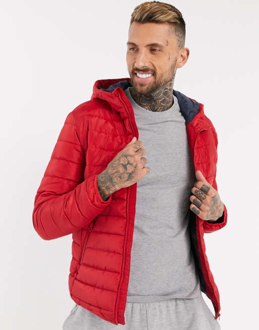 Jack and jones outlet red puffer jacket