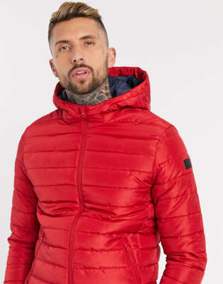 red puffer with hood