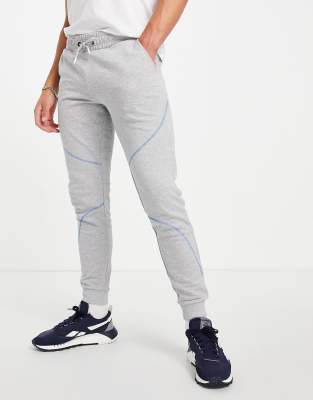 Jack Jones Core Set Sweatpants With Contrast Stitch In Gray grey