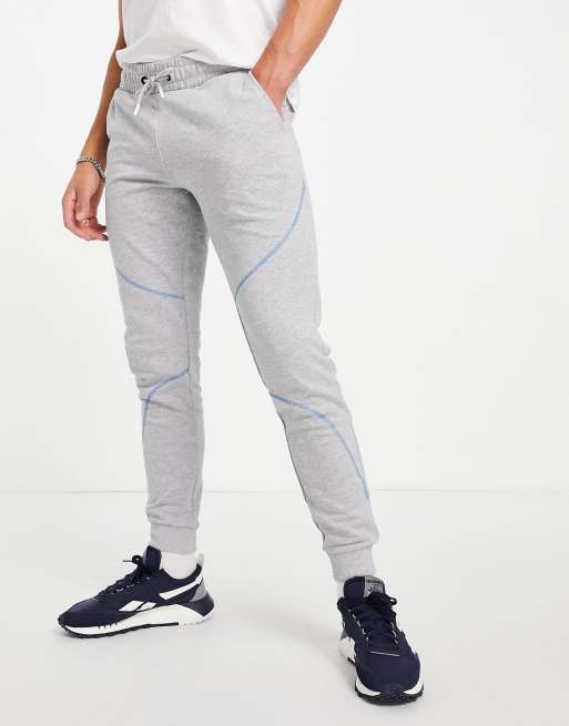 Men Stitch Detail Drawstring Waist Jogger Jeans