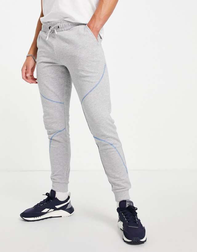 Jack & Jones Core set sweatpants with contrast stitch in gray