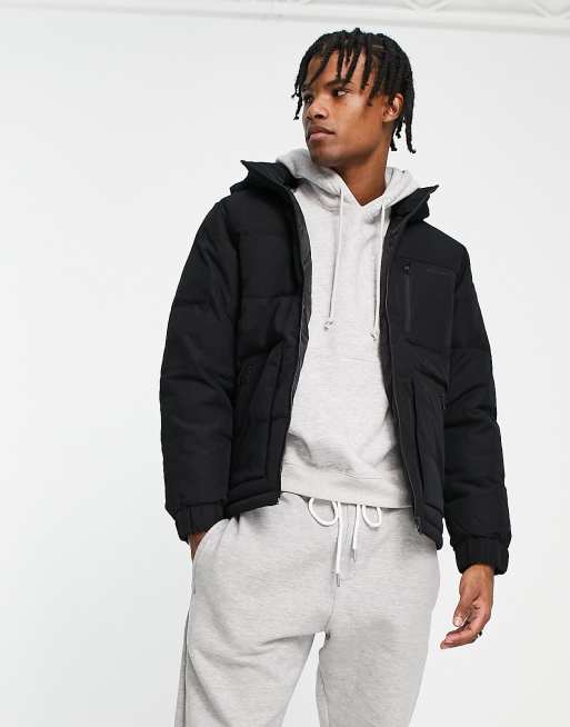 Jack & Jones - Core - Sort dynejakke med hætte 