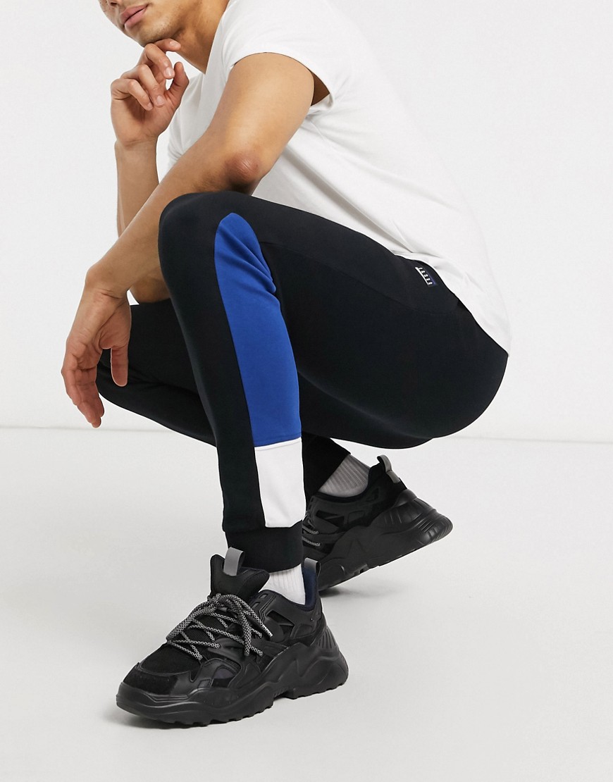 Jack & Jones - Core - Sorte sweat-joggingbukser i slim fit med logo og manchet