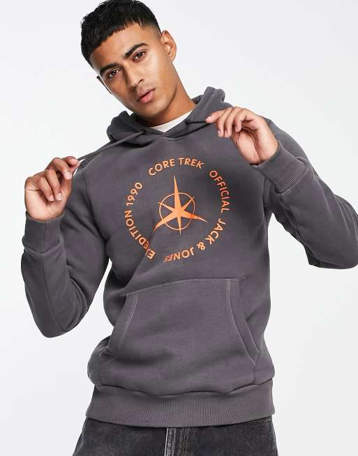 Jack And Jones Core Sweat à Capuche à Logo Gris Foncé Asos 