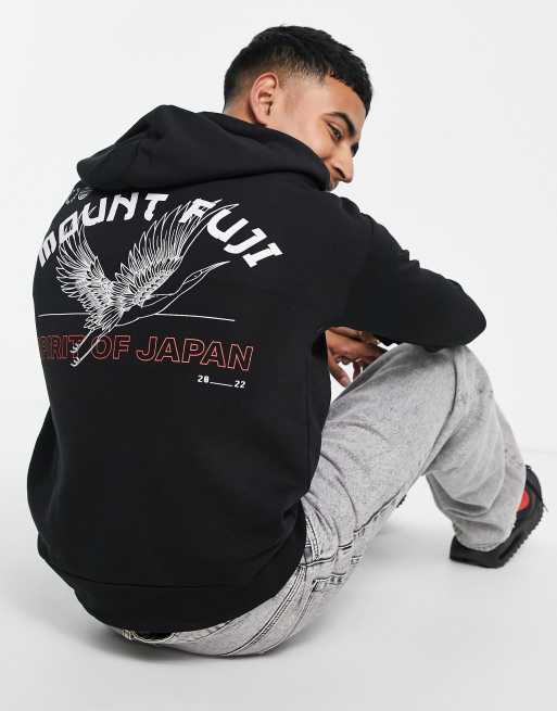 Jack & Jones - Core - Sweat à capuche oversize avec imprimé aigle au dos - Noir , 3 de 4