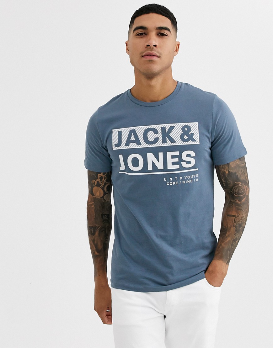 Jack & Jones - Core - T-shirt con stampa sul petto-Blu