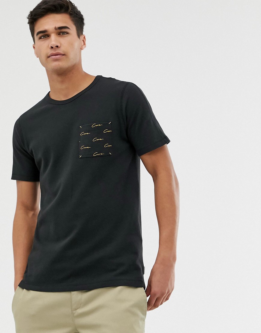 Jack & Jones Core – T-shirt med ficka och logga-Svart