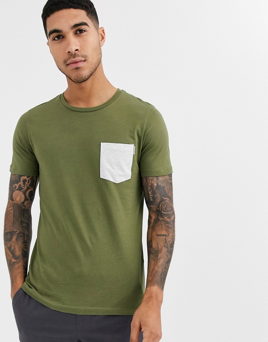 Jack & Jones – Core – T-shirt med ficka-Grön