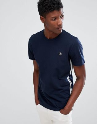 Jack & Jones – Core – T-shirt med sidoband och logga framtill-Marinblå