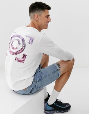 Jack & Jones - Core - Wit T-shirt met lange mouwen en print op de achterkant