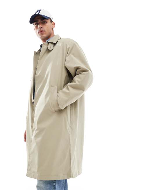 Jack Jones cotton trench coat in beige ASOS