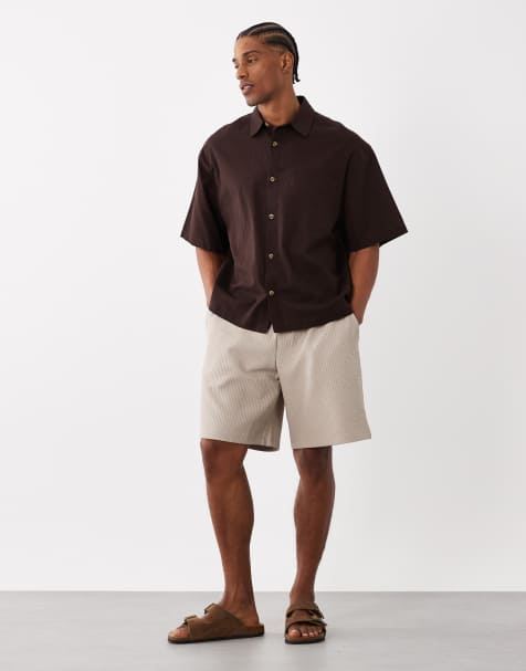 Jack & Jones - Cremefarvede teksturerede joggingshorts - view 1