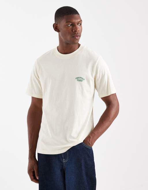 Jack & Jones - Cremefarvet oversized T-shirt med print på ryggen, 3 af 5