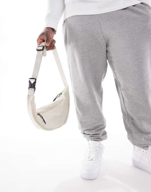 Jack & Jones - Cremehvid crossbody-bæltetaske med slyngedesign, 3 af 4