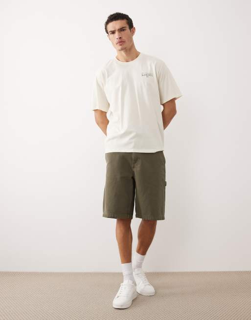 Jack & Jones - Cremehvid oversized T-shirt med landskabsprint på ryggen, 3 af 5