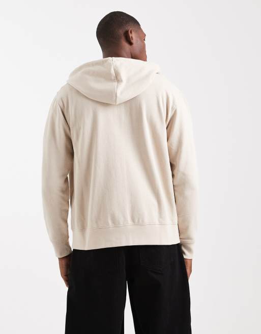 Jack & Jones - Cremehvid super-oversized hættetrøje med lynlås, 3 af 5