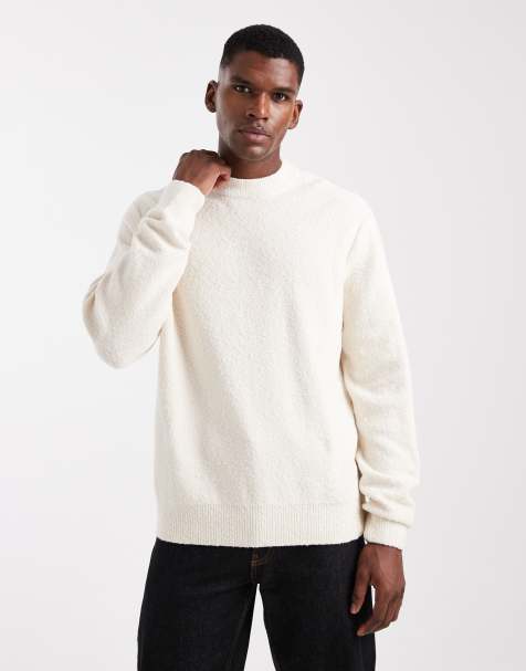 Jack & Jones - Cremehvid trøje i bouclé - view 1