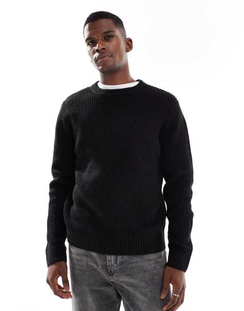 Jack & Jones crew jumper in black - view 1