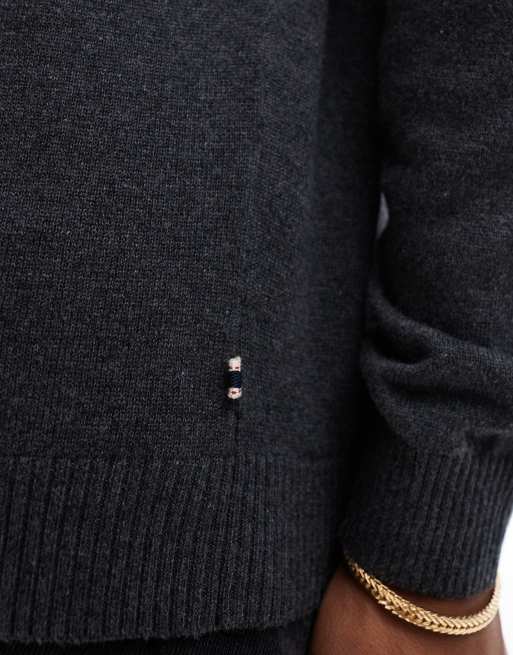 Jack & Jones crew neck jumper in dark grey marl, 3 of 4